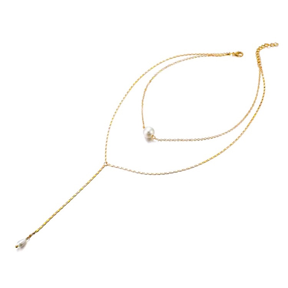 ⚜️[𝟯/$𝟭𝟴]⚜️2 Layered Gold Pearl Drop Choker NEW - Picture 5 of 7